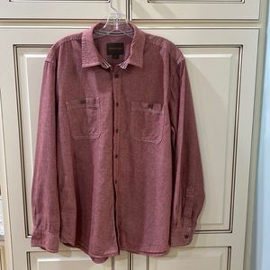 Northwest Territory Mens Large Long Sleeve Button Down Shirt Garnet Southwest